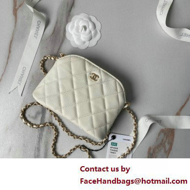 Chanel Grained Calfskin  &  Gold-Tone Metal Clutch with Chain Bag AP4000 White 2025